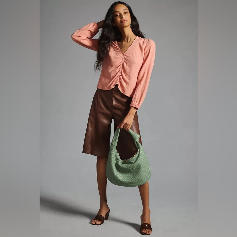 CLOTH & STONE | Anthropologie Shirred Long-Sleeve Blouse